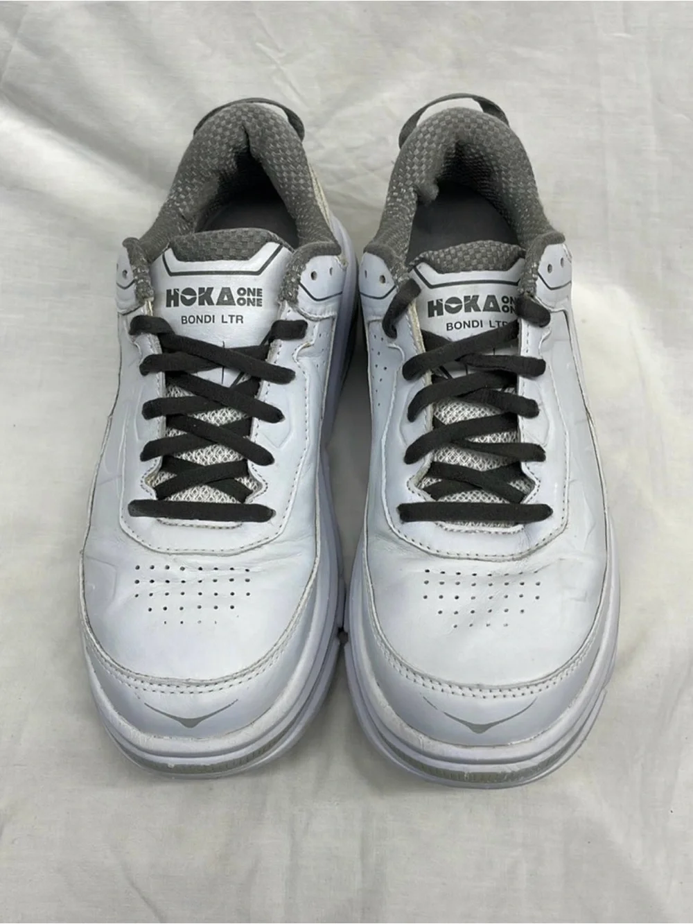 Hoka Bondi LTR Men's White and Gray Cushioned Sneakers sz 9